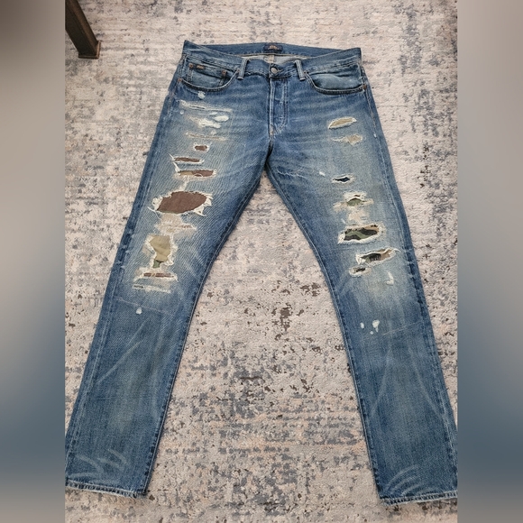 Polo Ralph Lauren Men's Sullivan Slim Distressed Jeans 34 x 32 - Picture 2 of 6